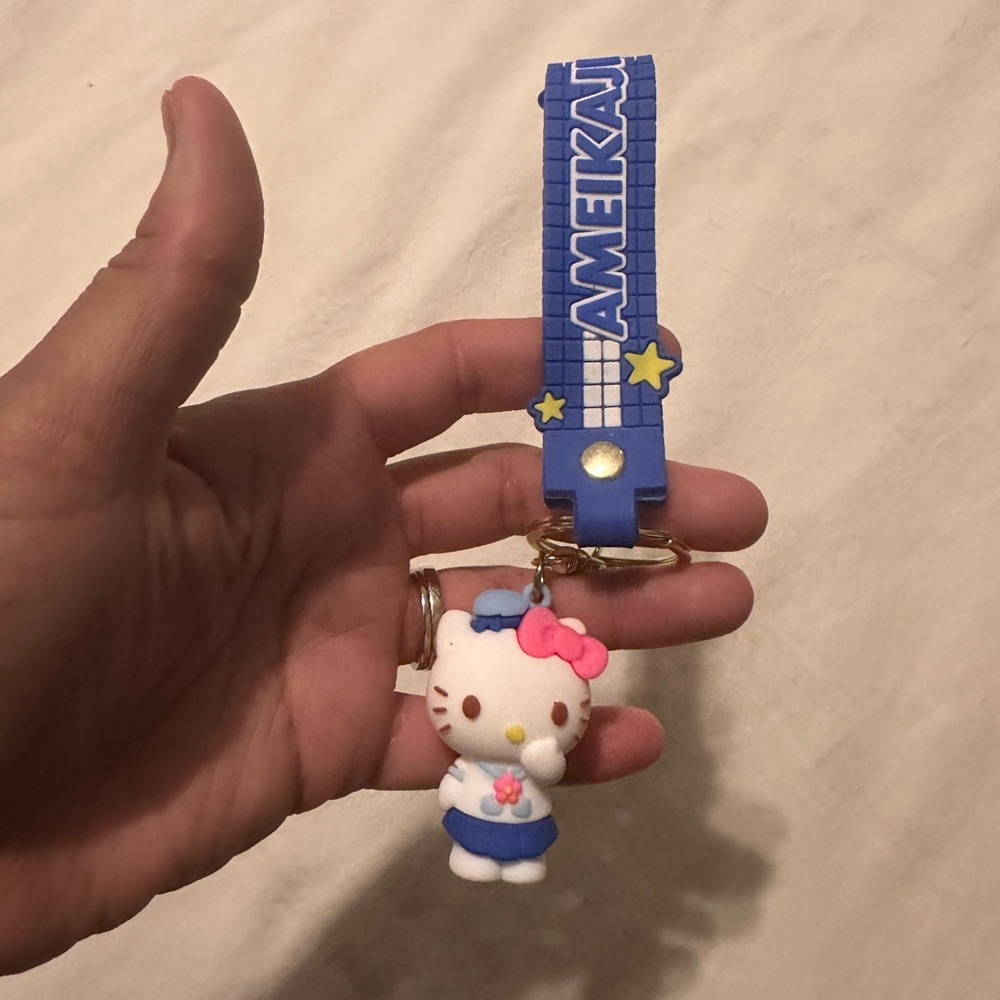 Hello Kitty Keychain with Blue Strap “Ameikaji”